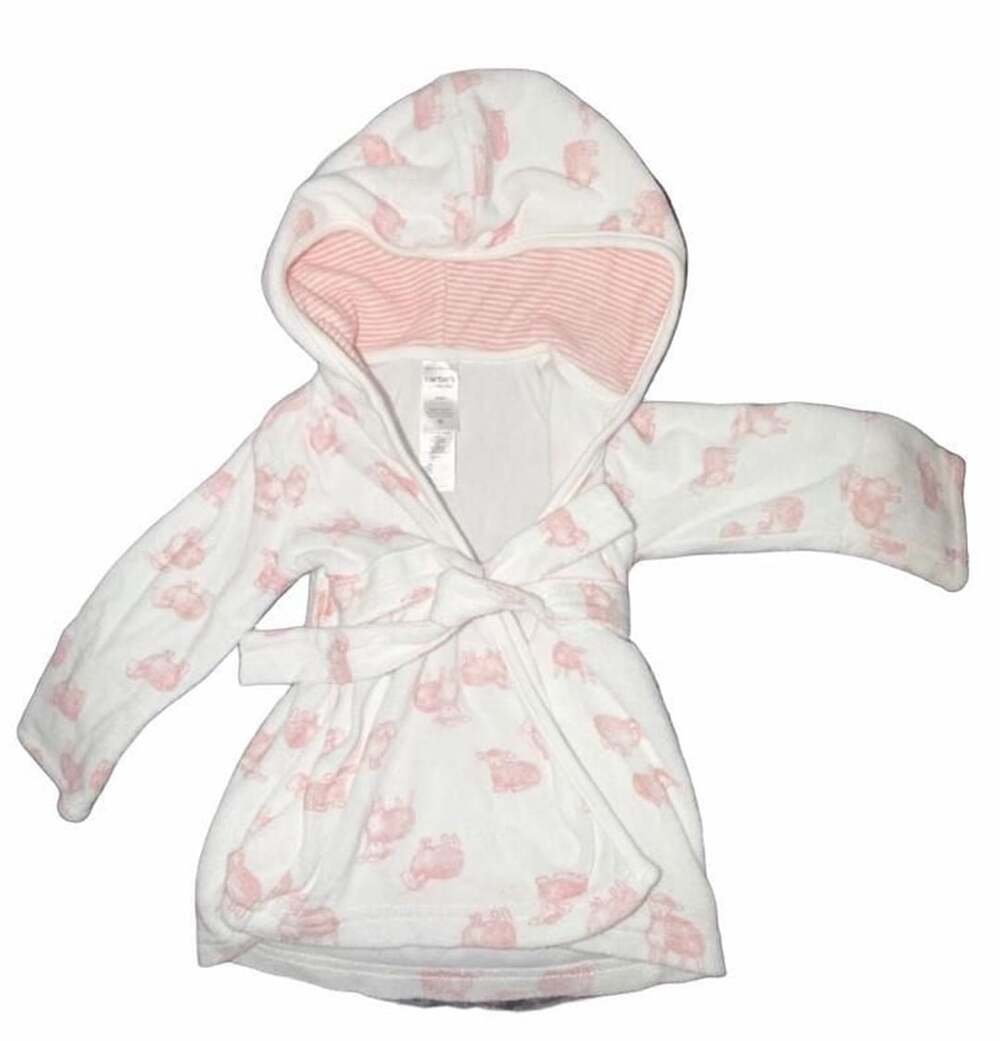 Carter's Just One You Hooded Bath Robe Size 0-9M Pink Sheep